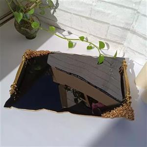 سینی پذیرایی رزینی مشکی ساده و خاص پسند جهیزیه