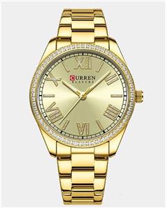 ساعت مچی زنانه کارن بند استیل CURREN 9088 ساعت اورجینال ضداب - رزگلد صورتی