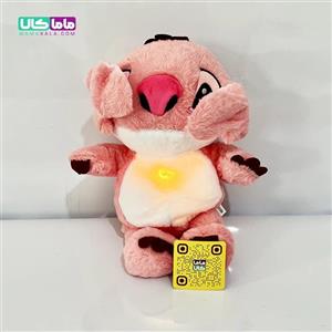 عروسک استیج تنفسی صورتی موزیکال چراغدار سه حالته 30 سانتیمتر