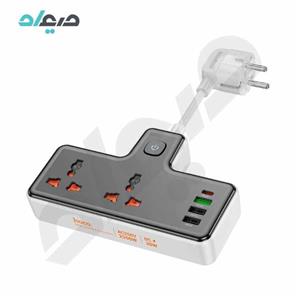 شارژر و چندراهی برق 30 وات هوکو مدل AC12A
