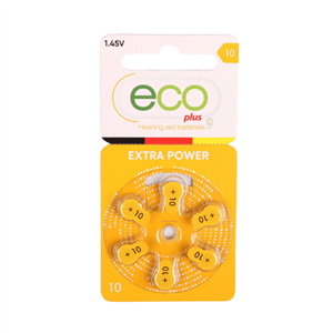 باتری سمعک اکوپلاس شماره 10 بسته 6 عددی