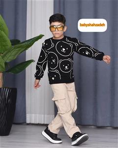 ست بلوز شلوار بچگانه اسپرت برند گل شید طرح پاندا کد 320 