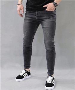 شلوار جین مردانه فول کش اسلیم فیت رنگ ذغالی اورجینال - ذغالی / 32