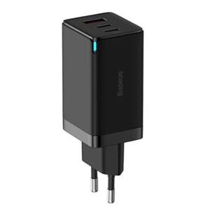 آداپتور شارژ دیواری 3 پورت 65 وات باسئوس Baseus GaN 5 Pro CCGP120201
