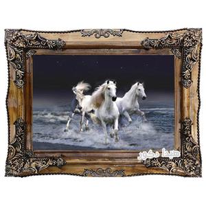 تابلو فرش ماشینی طرح سه اسب ساحل – 7202