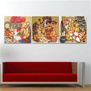 تابلو شاسی 3 تکه طرح خرس های عروسکی مدل TA-1012