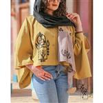 مانتو پانچ لینن  طرح زرین کد 23387