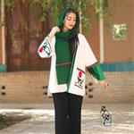 مانتو لینن گلدوزی طرح گل افشان کد 23385