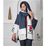 مانتو لینن گلدوزی طرح گل افشان کد 23383