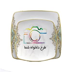 محصولات چاپی چاپ بشقاب سفارشی طرح دار مربع با طرح دلخواه 