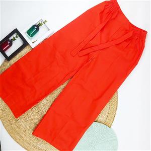 شلوار بگ زنانه کنفی کمربندی کد 8150