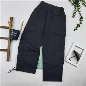 شلوار کارگو بچه گانه مشکی 6 تا 9 سال کد 9039