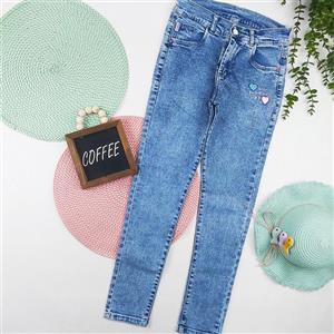 شلوار جین برفکی دخترانه 11 تا 13 سال کد 7738