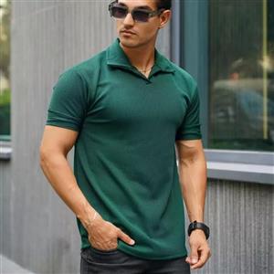 تیشرت مراکشی یقه دار مردانه - مشکی / XL