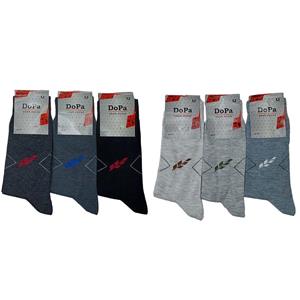 جوراب مردانه مدل پر و لوزی دوپا کد 2133 مجموعه 6 جفتی