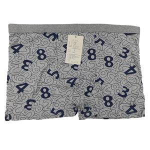 شورت مردانه ملانژ مدل اعداد رنگ طوسی روشن کد 166