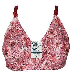 سوتین زنانه غزل مدل سوپر نخ طرح گل سرخ کد 1897