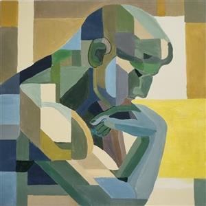 تابلو نقاشی اکریلیک مدل متفکر کد 118