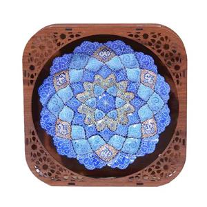 دیوارکوب میناکاری با جعبه چوبی مشبک سایز 25 کد A03