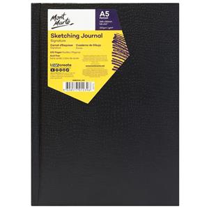 دفتر اسکیس ۱۵۰ گرم جلد سخت مونمارت ۱۰۰ برگ عمودی سایز A5 کد MSB0048