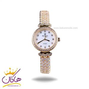 ساعت عقربه ای رویال کرون زنانه استیل طلایی تمام نگین 3002/2