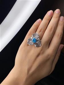 انگشتر جواهری گل توپاز کد ۱۱۶۶