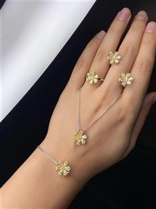 نیم ست جواهری سیترین کد ۱۲۲۰