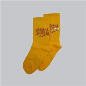 جوراب اسپرت بلند فانتزی نایک رنگ زرد کد2