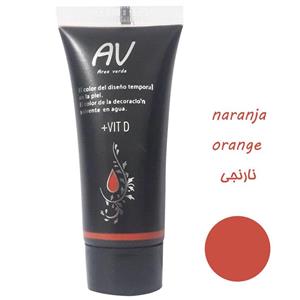 رنگ تاتو پایه آب AV رنگ NARANJa رنگ نارنجی حجم 20 میلی لیتر 