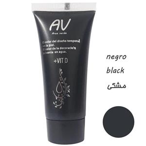 رنگ تاتو پایه آب AV رنگ NEGRO رنگ مشکی حجم 20 میلی لیتر 