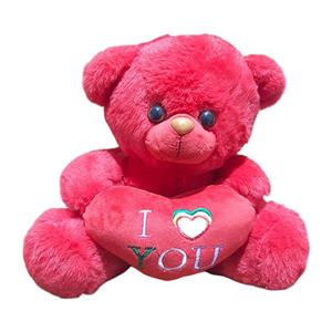 عروسک خرس قرمز قلب به دست(30cm)