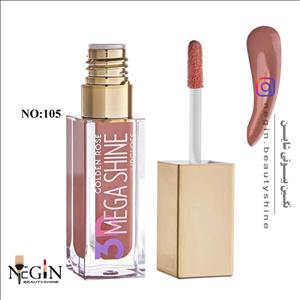 رژلب مایع مدل 3D Mega Shine گلدن رز شماره 105
