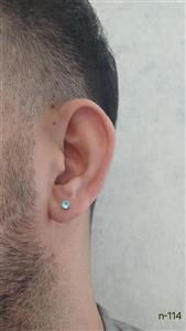 گوشواره مردانه نگین میخی آبی 99