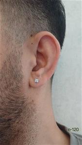 گوشواره مردانه میخی نگین مربعی کد 12