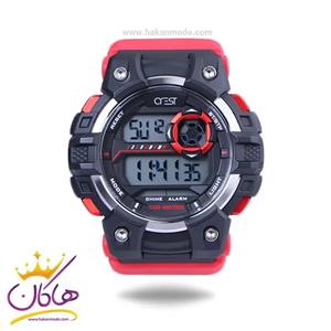 ساعت مچی مردانه کرست پرو دیجیتالی بند رابر قرمز مشکی crest 9507/1