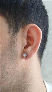 گوشواره مردانه مگنتی مربعی نگین کد 654
