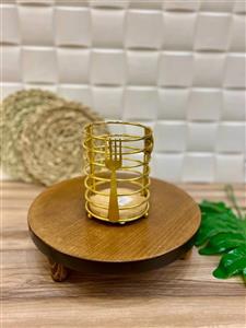 جا قاشقی کلاسیک طرح طلایی مربع