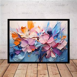 تابلو هنری گل‌های رنگارنگ کد 517