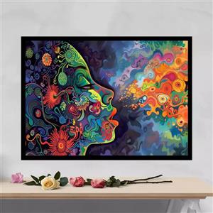 تابلو هنری زن و دنیای خیال‌گونه کد 873