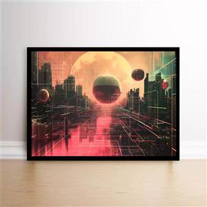 تابلو هنری منظره شهر علمی تخیلی کد 261