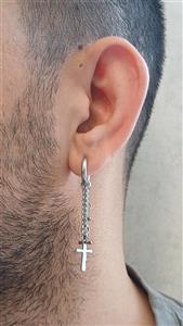 گوشواره مردانه آویز صلیب کد 28