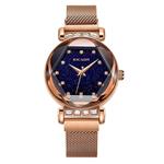 Ladies Fashion Wrist Watch KICADN Women's Waterproof Casual Crystal Quartz Star Dial Watch with Purple Magnetic mesh Belt …