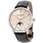 Frederique Constant Slimline Ivory Dial Leather Strap Men's Watch FC705BG4S6