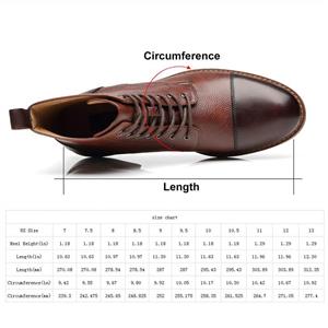 La Milano Mens Dress Boots Cap Toe Lace up Leather Winter Oxford Casual Comfortable Ankle Combat Boots for Men 