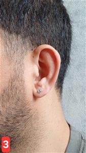 گوشواره مردانه نگین سفید کد 3