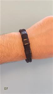 دستبند مردانه چرمی کد D7