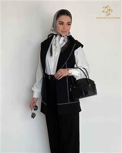 وست و شلوار زنانه کرپ مشکی آنا