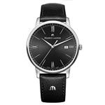 Maurice Lacroix Men's Eliros Stainless Steel Quartz Watch with Leather Calfskin Strap, Black (Model: EL1118-SS001-310-1)