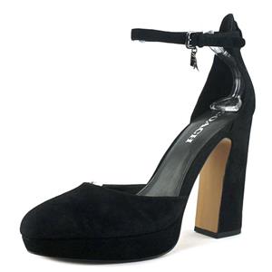 Coach Womens Chrystie Suede Closed Toe Ankle Strap Platform Pumps