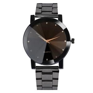 Hot Sale! Charberry Mens Convex Steel Band Watch Crystal Stainless Steel Analog Quartz Wrist Watch 